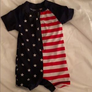Baby one piece swimwear. American Flag
